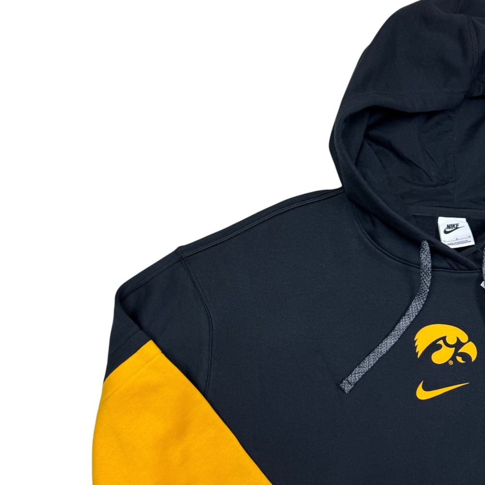 Nike Iowa Hawkeye's Women's L On-Field Pullover Hoodie Black Yellow Center Logo - Picture 2 of 12
